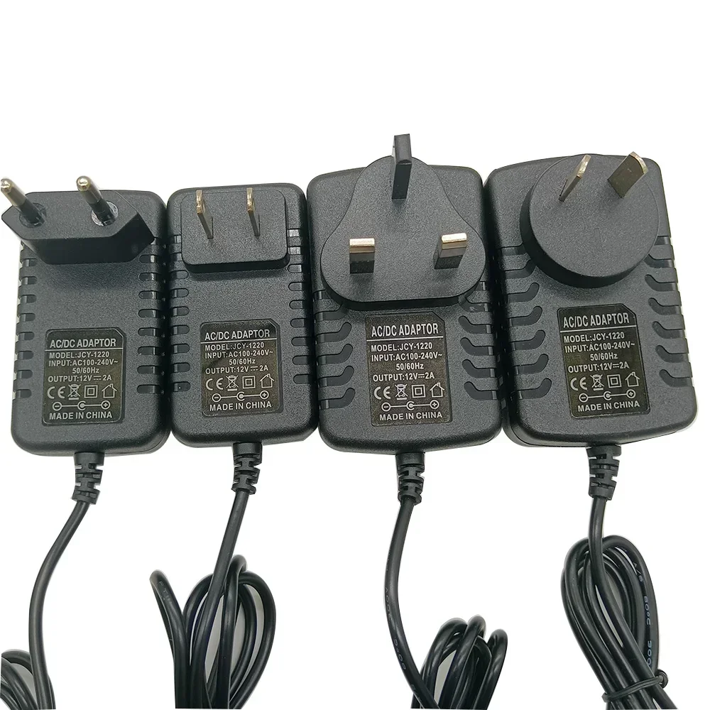 12V2A AC 100V-240V Converter Adapter DC 2000mA Power Supply EU Plug 5.5mm x -2.5mm for LED CCTV