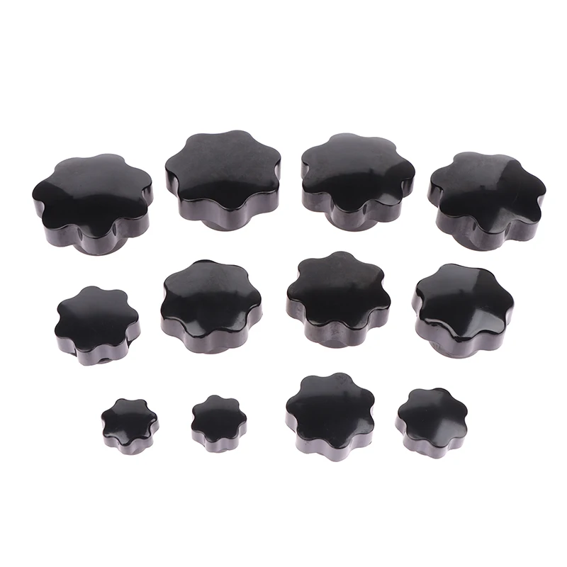 M5 M6 M8 M10 M12 M16 Plum Bakelite Hand Tighten Nuts Handle Thread Star Mechanical Black Thumb Nuts Clamping Knob Manual Nuts