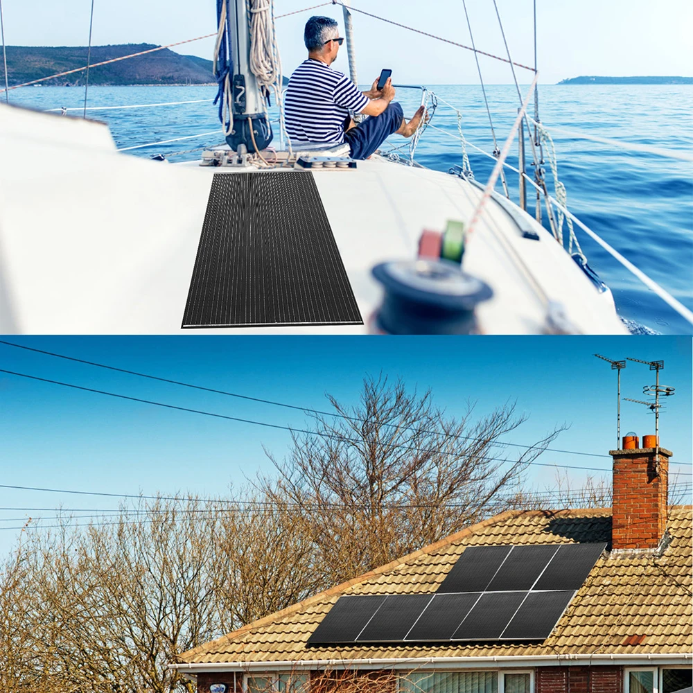 XINPUGUANG Solar Panel 200 واط لوحة طاقة شمسية شاحن بطارية خفيفة الوزن 18 فولت أحادية البلورية وحدة منزل سيارة RV أضواء يخت مضخة إمدادات الطاقة التخييم #5