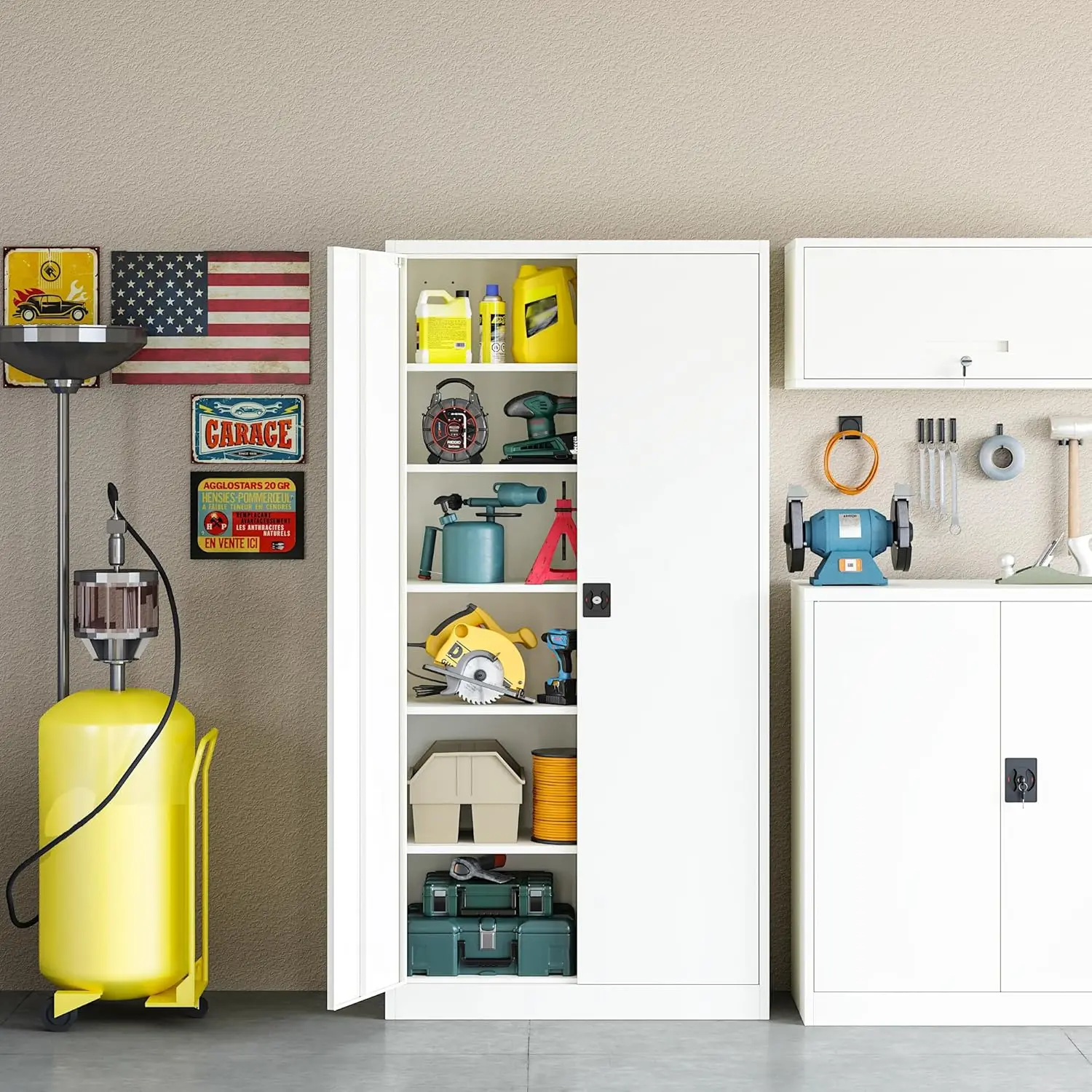 Metal Garage Storage Cabinet with Lock 71