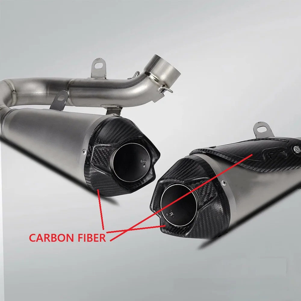 Motorcycle Exhaust Titanium Alloy Middle Tail Link Pipe Carbon Muffler Escape System for Ducati Panigale Streetfighter V4