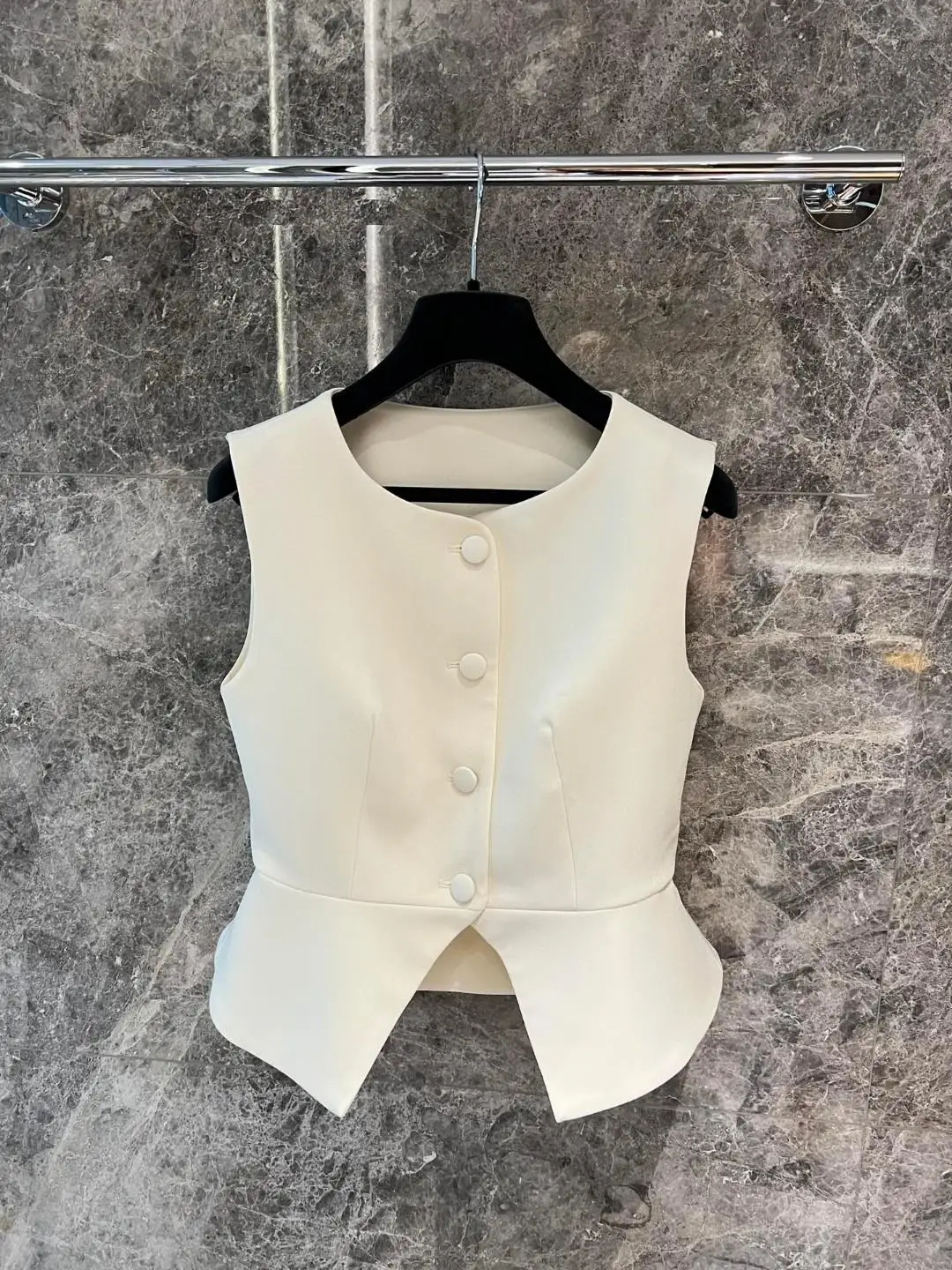 

mat Split Suit Top Women's Faion Blogger ort Size Vest Slim Fit round Ne Single Button Closure Commute Sle