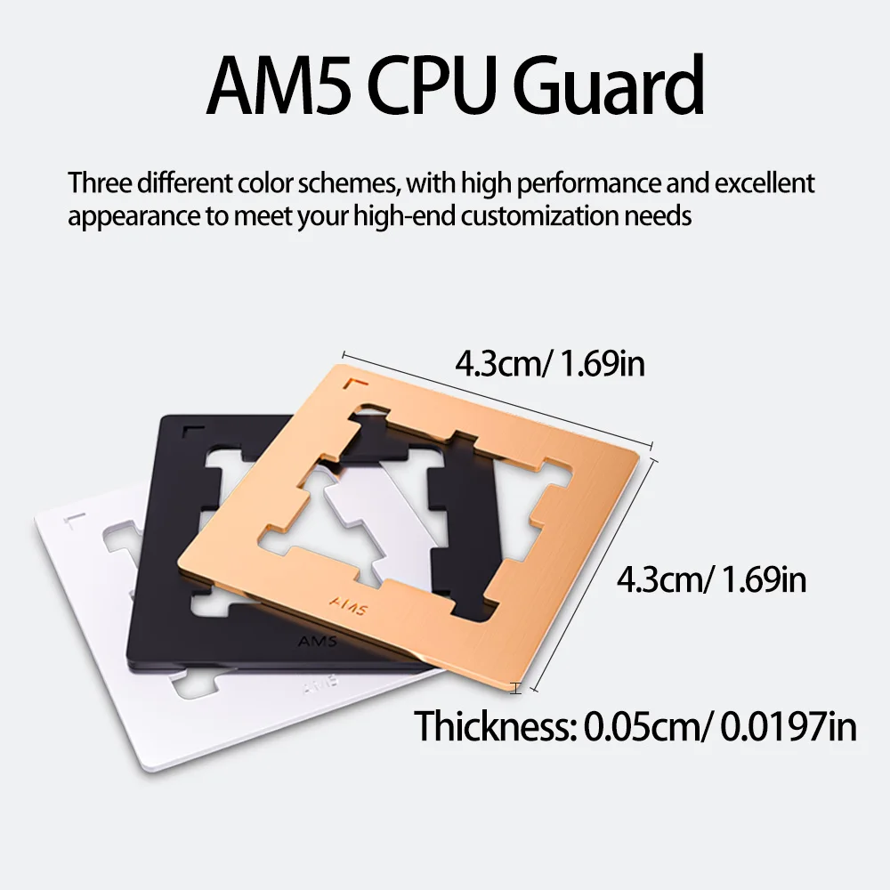 For AM5 Thermal Paste Guard Chips Heat Dissipation Armor Cover For 9700X 9800X3D 9950X3D 7500F 7700X 7800X3D 7900X 7950X