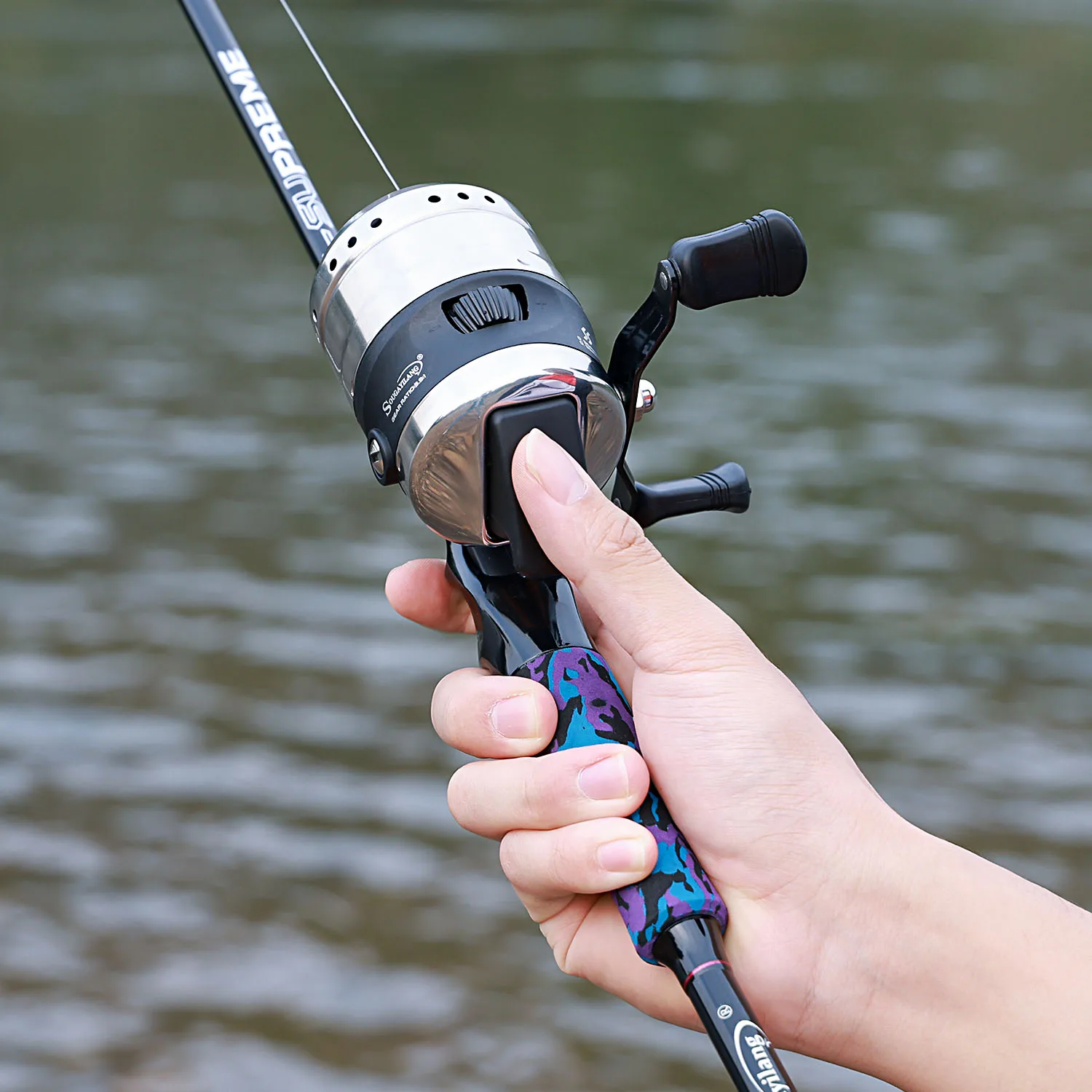 Sougayilang Casting Fishing Reel 3.9:1 Gear Ratio Corrosion-resistant Closed Fishing Reel Fishing Gear Accessories