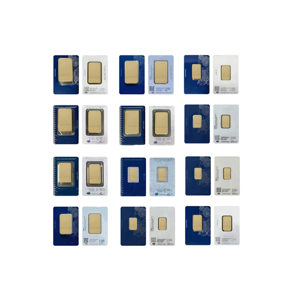 

Non-magnetic 1oz/2.5g/5g/10g/20g/50g/100g swiss lady Gold Bar Copper Crafts Including Different Serial No. For Collection Gift