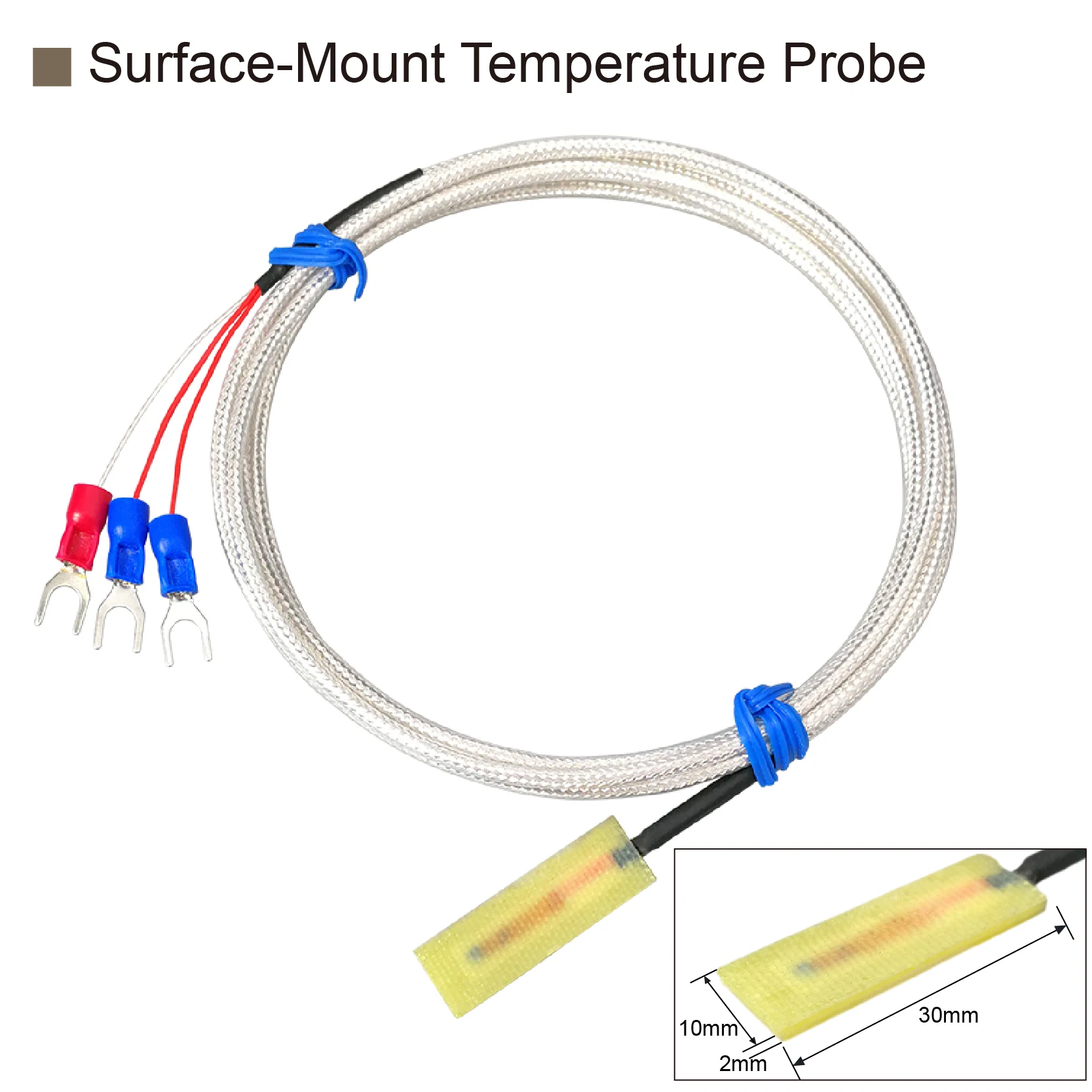 PT100 Platinum Resistance Temperature Sensor Adhesive Surface Probe for Motor Coil Copper Busbar Detection