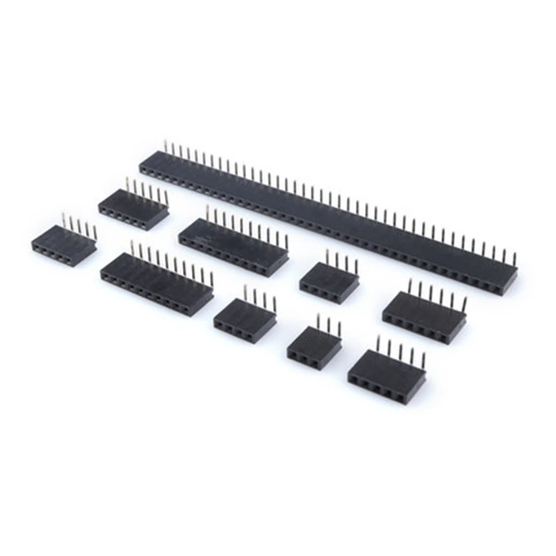 10PCS 1X/2/3/4/5/6/8/10/40 PIN Single Row Right Angle FEMALE PIN HEADER 2.54MM PITCH Strip Connector Socket 3p/4p/6p/8p/20p/40p