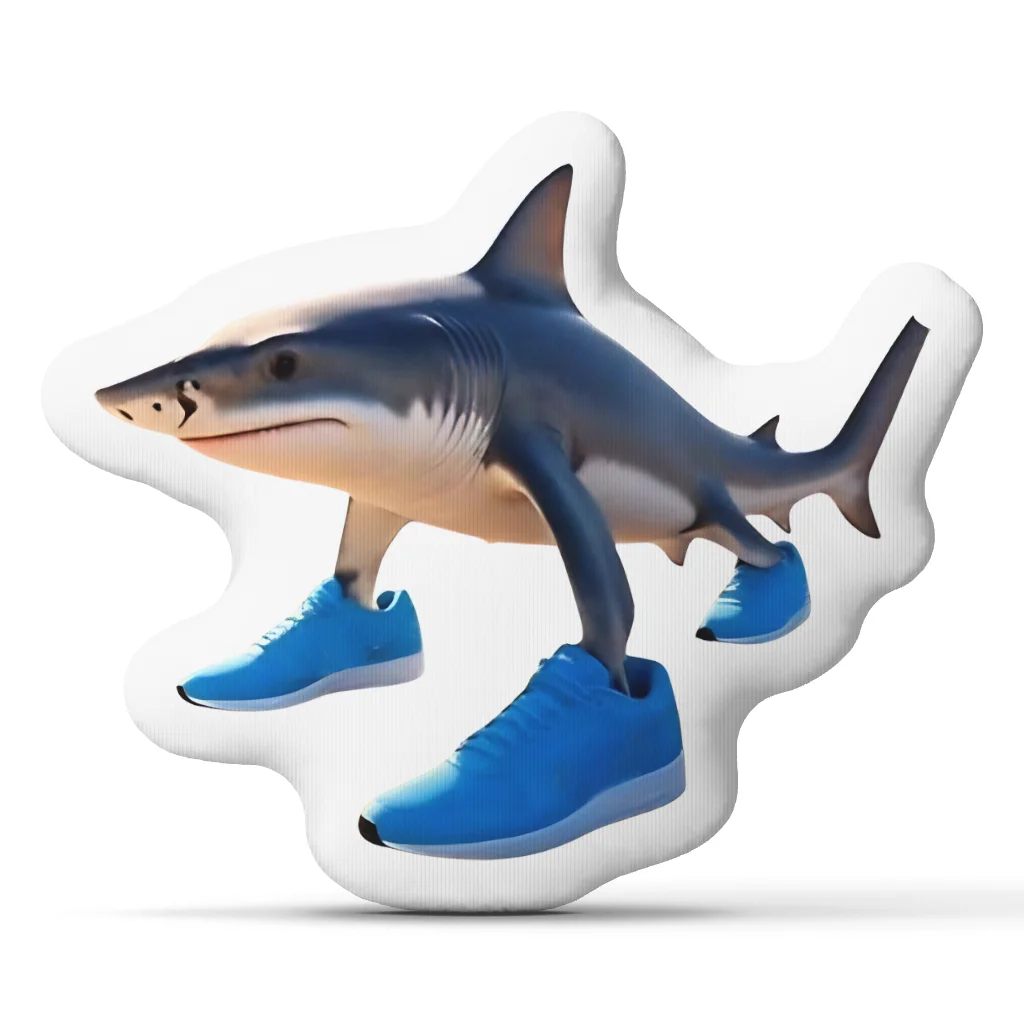 Tralalero Tralala Shark Shaped Pillow Italian Brainrot Cushion Stuffed Throw Pillow Funny Sneaker Meme Sofa Home Decor Gift