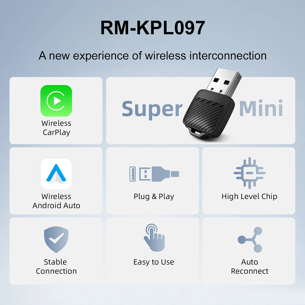 ANYFAR 2in1 Wireless CarPlay Adapter Android Auto AI Smart Box Car Intelligent Systems For VW Toyota Nissan Honda Ford Benz