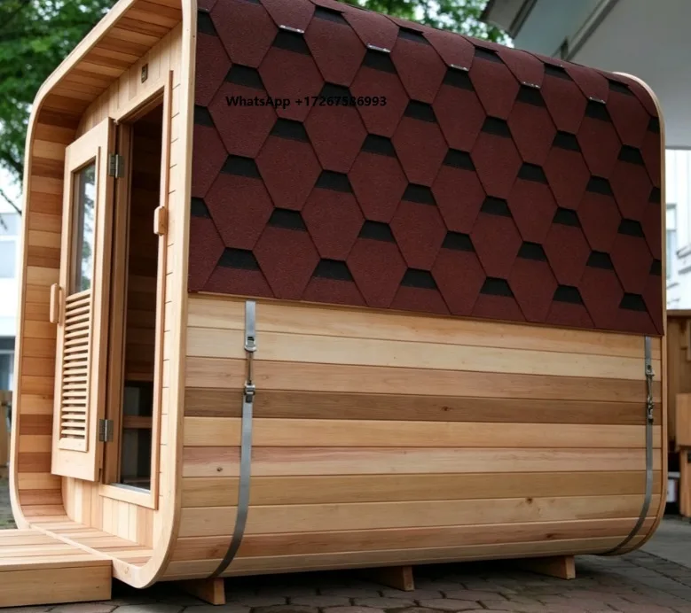Infrared Sauna Room Outdoor Sauna Room 3 Person Steam Sauna Room with Transom windows