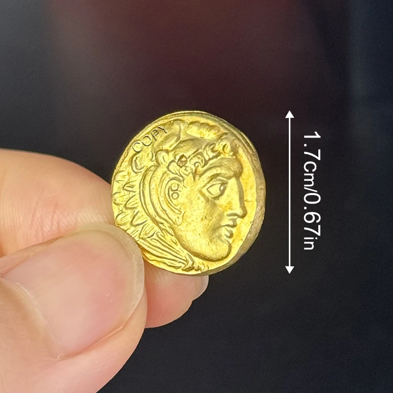 Ancient Roman Alexander the Great Hercules Zeus Gold Greek Coin, necklace, ring DIY jewelry, souvenir,home decoration,Gift