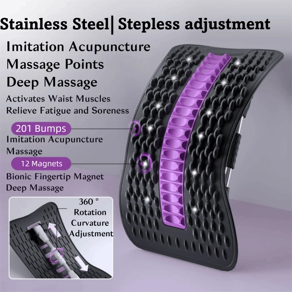 

12-магнитные расслабляющие поясничные позвонки, коррекция горбатости, тяговые носилки для спины, растягивающий массажер для облегчения боли в спине