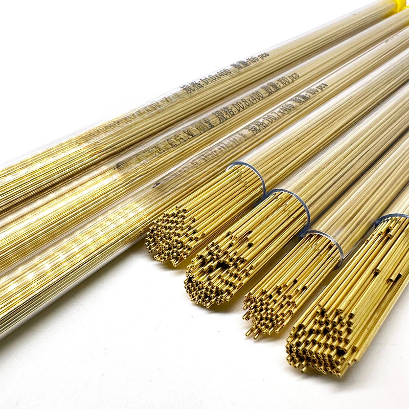 100pcs Brass Tube OD0.3-1.0mm L=400mm Electrical Discharge Piercing Brass Electrode Pipe, Single Hole Drill EDM Tube