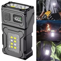 Mini LED Flashlight Outdoor Portable Magnetic Magnetic Torch Lamp Base Camping Hiking Fishing Work Light EDC Emergency Lantern