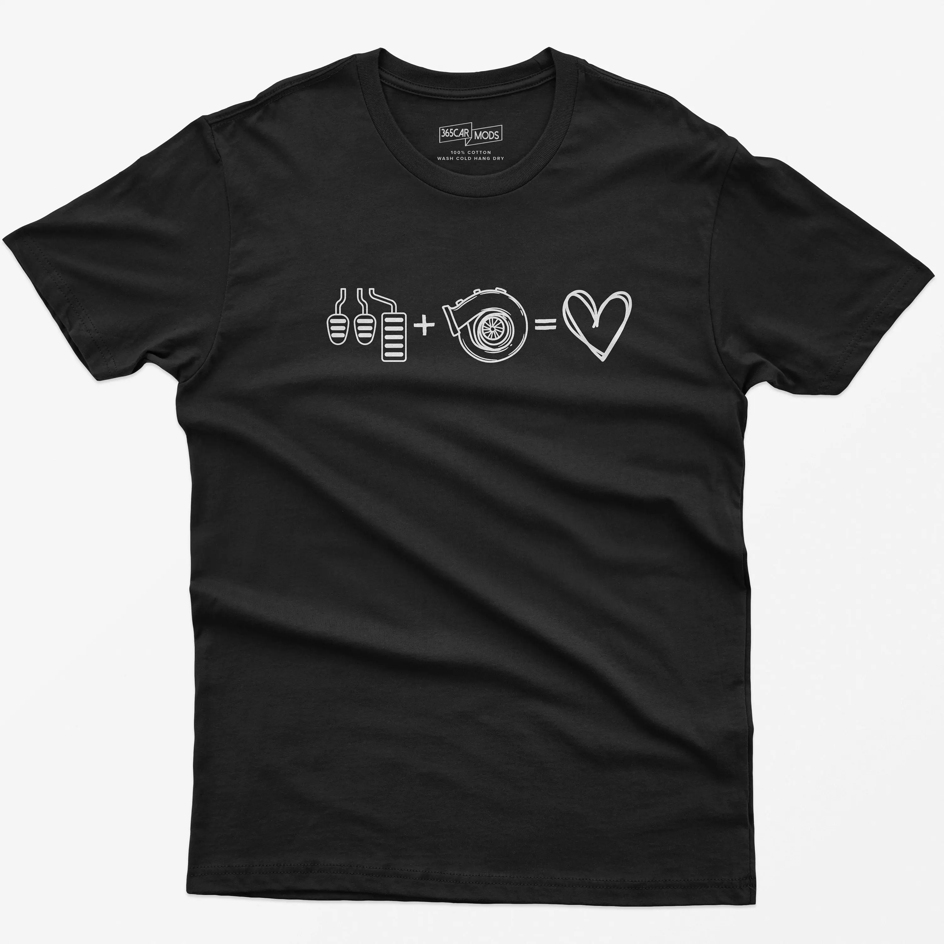 3 Pedals Plus Turbo Equals Love Car Guy T Shirt Enthusiast Funny Turbocharged Lover Manual Transmission