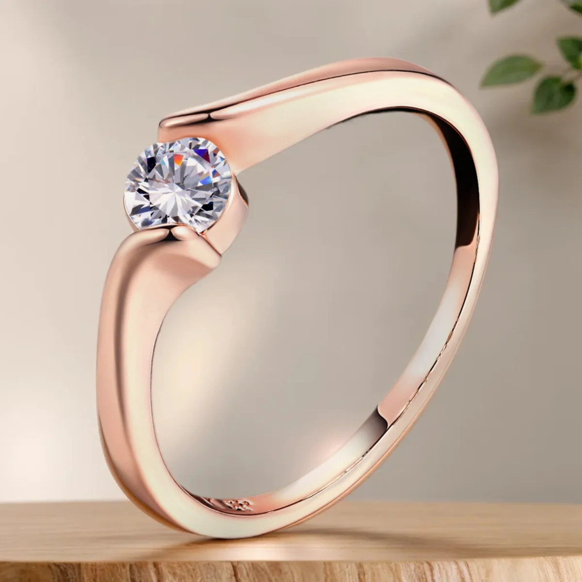 Neue Mode Verlobungsringe Für Frauen Zirkonia Kristall Rose Gold Farbe frauen Finger Ring Hochzeit Schmuck R198