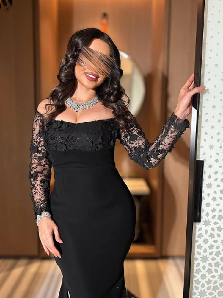 تخصيص كلاسيكي رائع جودة عالية الدانتيل ألف خط قارب الرقبة فساتين طويلة فساتين السهرة أزياء رسمية بسيطة