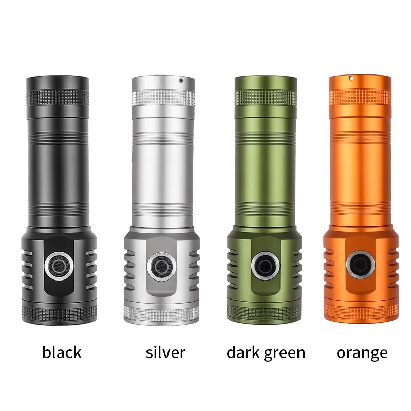 

LCS Powerful LED Flashlight 8 XPG Strong Light IPX4 Portable Multi-color Torch TYPE-C USB Rechargeable Outdoor Camping Lamp