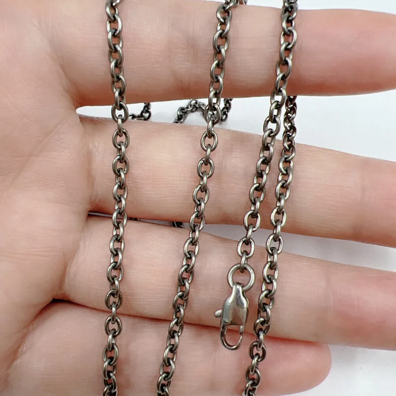 Pure Titanium O-chain Necklace with A Width of 3mm, Neutral Style Non Allergic Skin Care and Healthy Length of 500/550/600/650mm