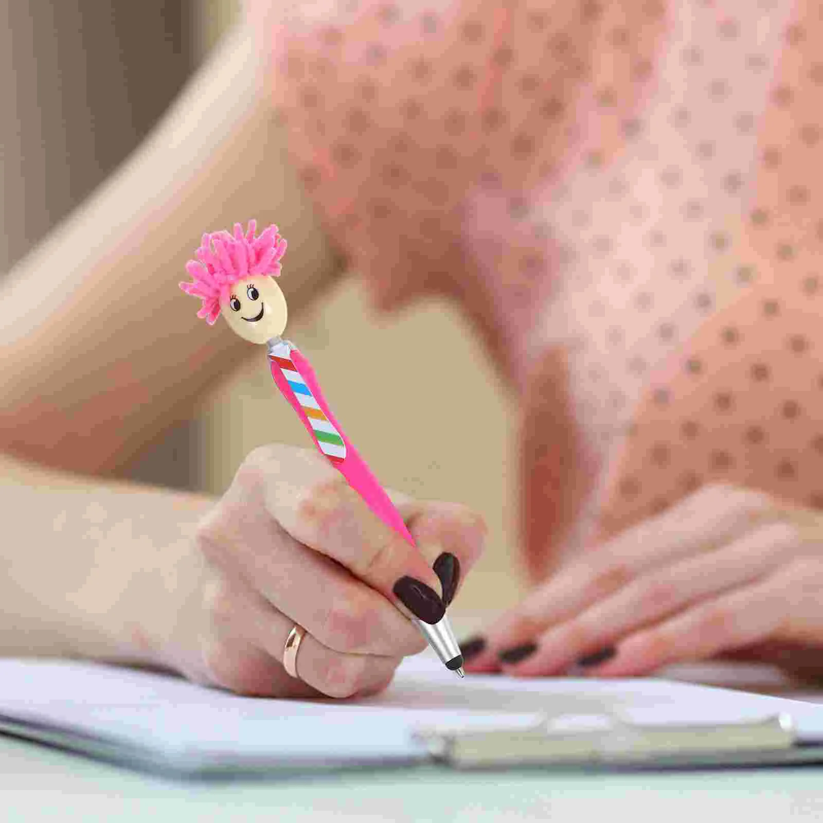 

6 Pcs Cartoon Gift Pens Portable Writing Christmas Daily Use Pens Household Press Office