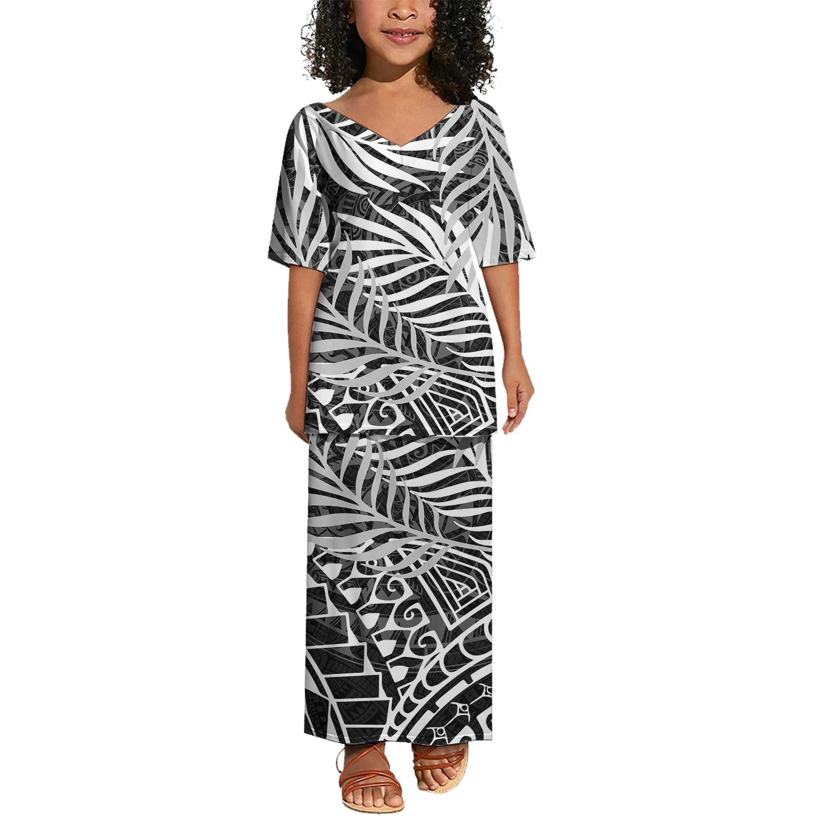 2026 New Customized Samoa Vintage Style Clothes Polynesian Puletasi Dresses Fashion Girls Trendy 2 Price Set Casual Dress