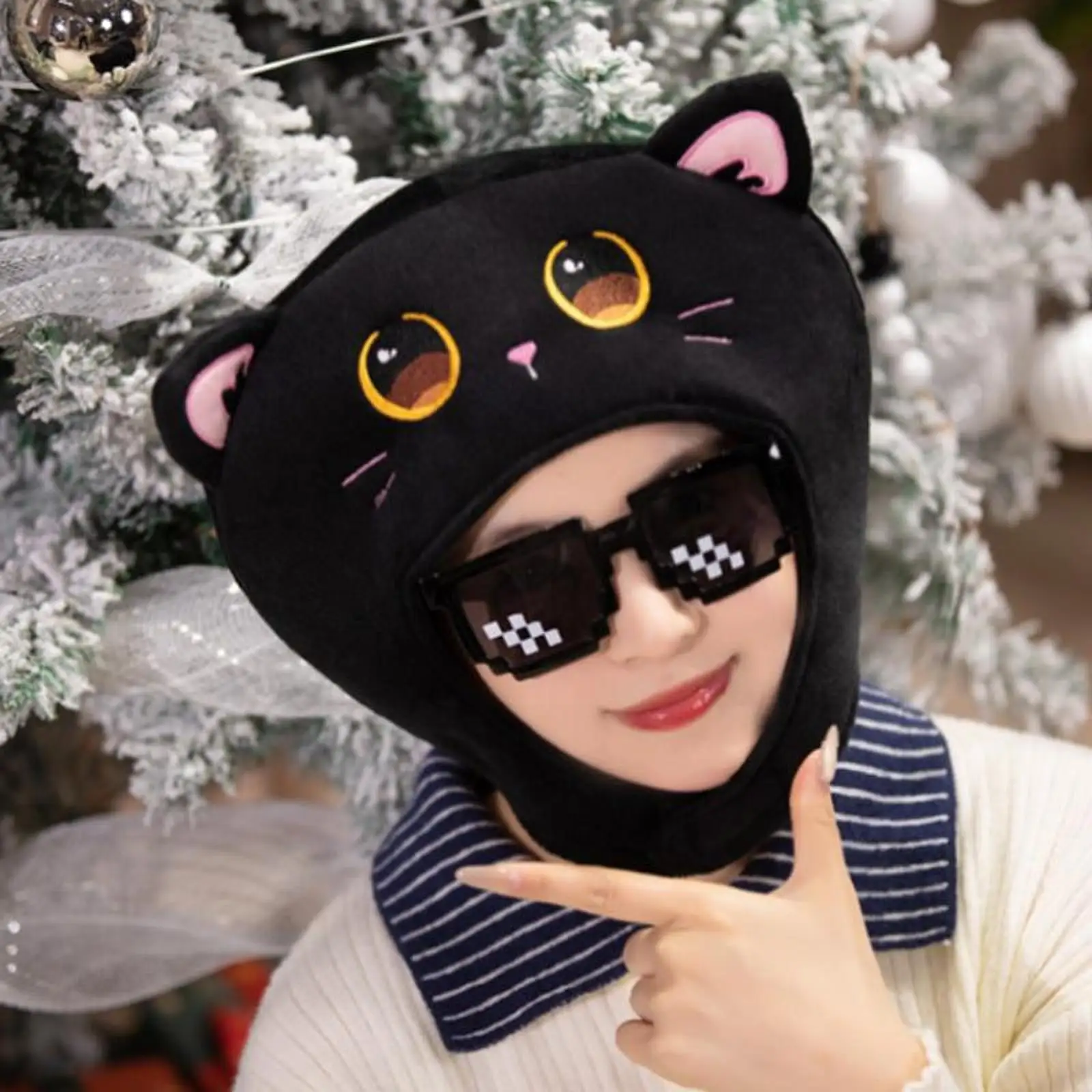 

Cat Plush Animal Hat Warm Headdress Photo Prop for Dress up Cosplay Event