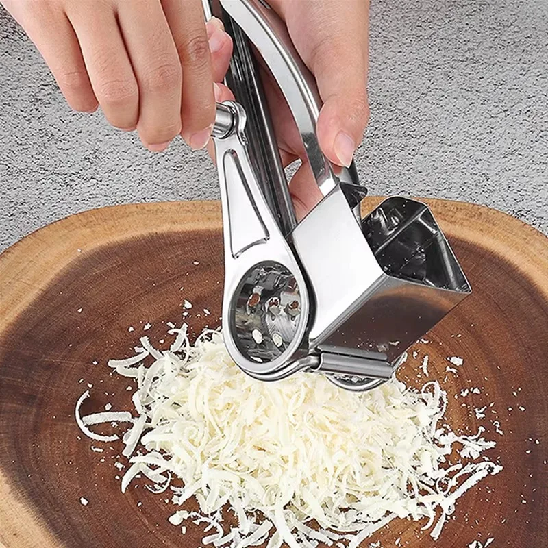 Stainless Steel Cheese Slicer Shredder 1 Drums Blades Cheese Cutter Rotary Cheese Grater Butter Cutter Kitchen Gadgets Supplies