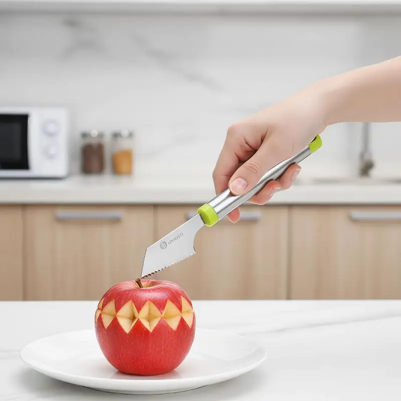 @*Stainless Steel Fruit Pitter Tool With Melon Baller Corer Knife For Baking Kitchen Fruit Platter Party Use