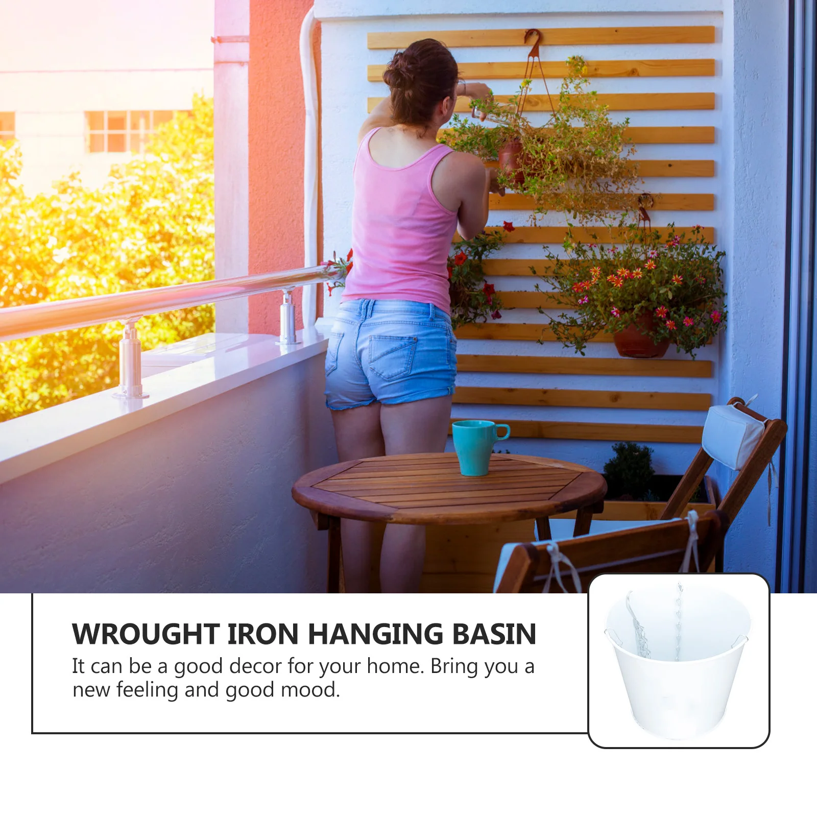 

Creative Iron Flower Container Wall Hanging Flower Pots Multi Function Decorative Pot for Home Garden Small Space Saving Planter