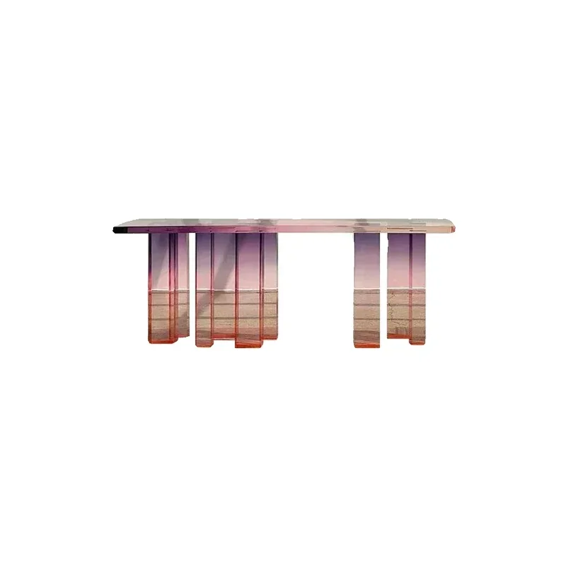 Acrylic pink gradual change entrance platform modern simple living room entrance corridor against the wall entrance