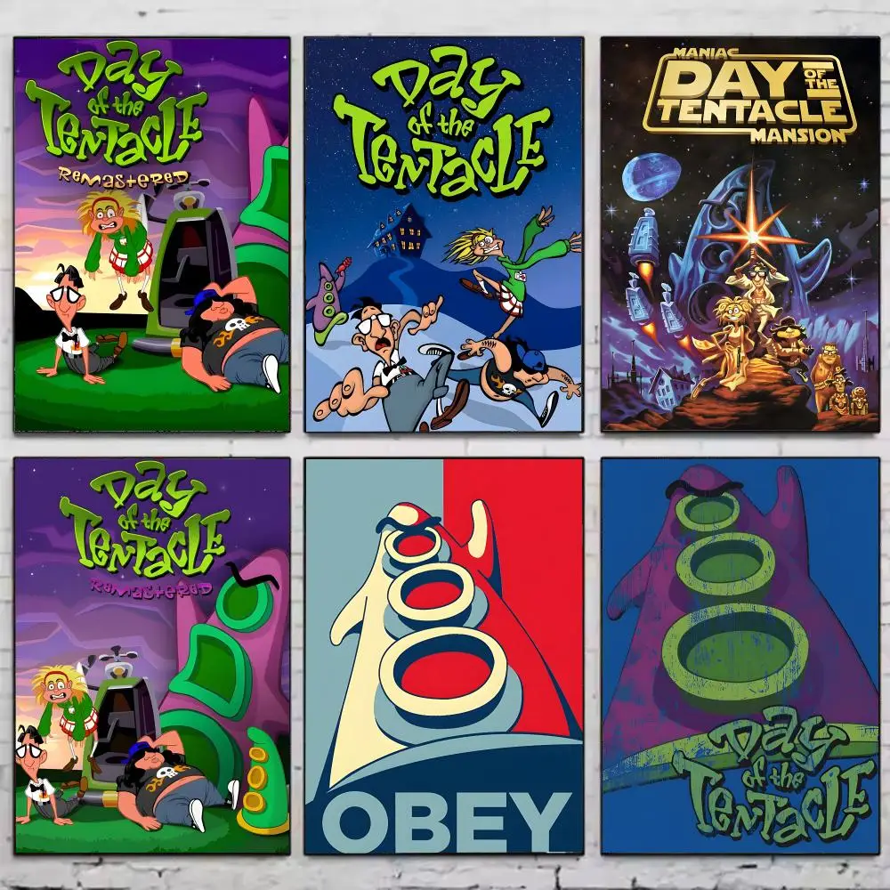 Day Of The Tentacle Poster HD Waterproof Self-Adhesive Wall Sticker For Room Decor, Premium Print Gift