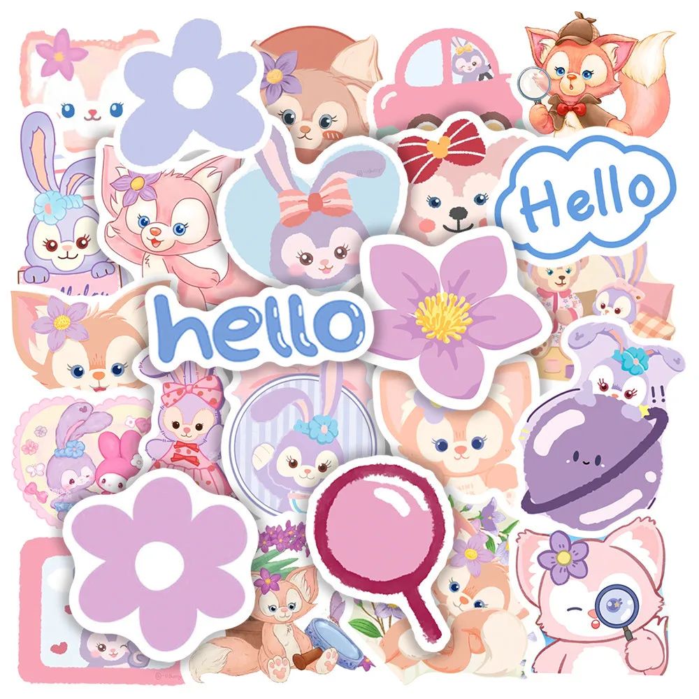 Disney-LinaBell Duffy Urso Graffiti Adesivo, Decalques bonitos dos desenhos animados, DIY Telefone Adesivo Garrafa de Água, Presente Toy Kids, Kawaii, 10 Pcs, 30 Pcs, 50Pcs