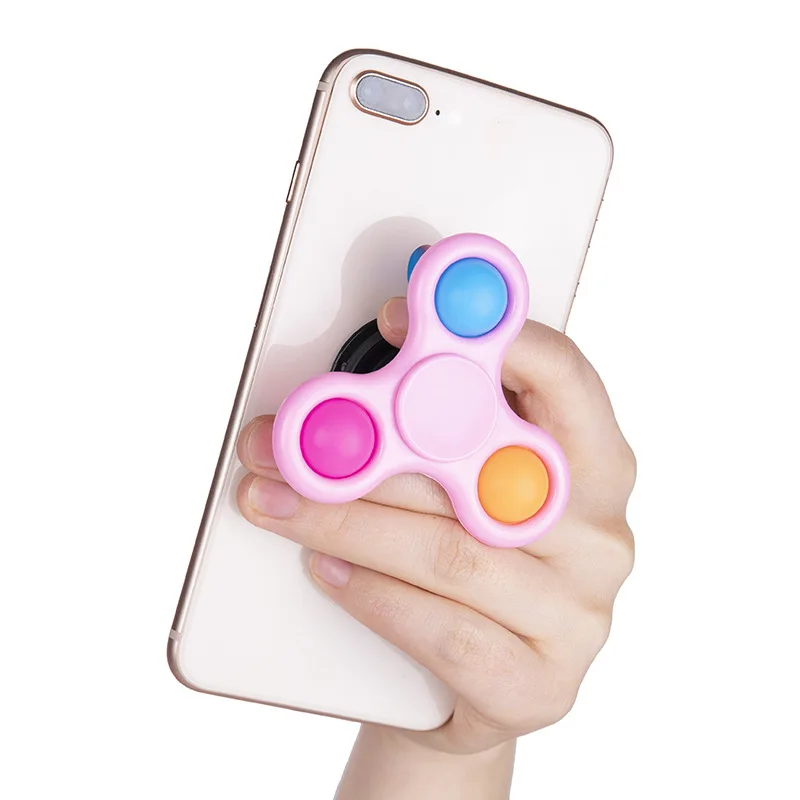 Bubble Fidget Hand Spinner Squeeze Sensory Toy Celling Phone Holder Sucker Anti Stress Spinning Adult Kids Funny Flip Finger Toy