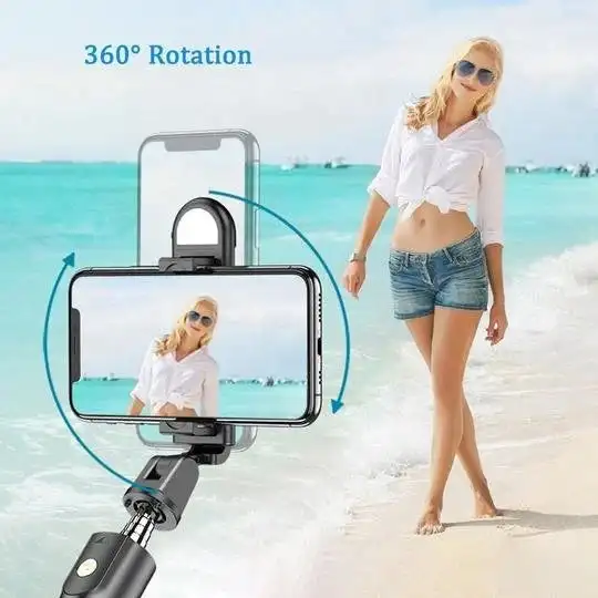 6 In 1 Wireless Bluetooth Selfie Stick Tripod Mobile Phone Self-timer Beauty Fill Light Short Video Live Desktop Tripod Lengthen