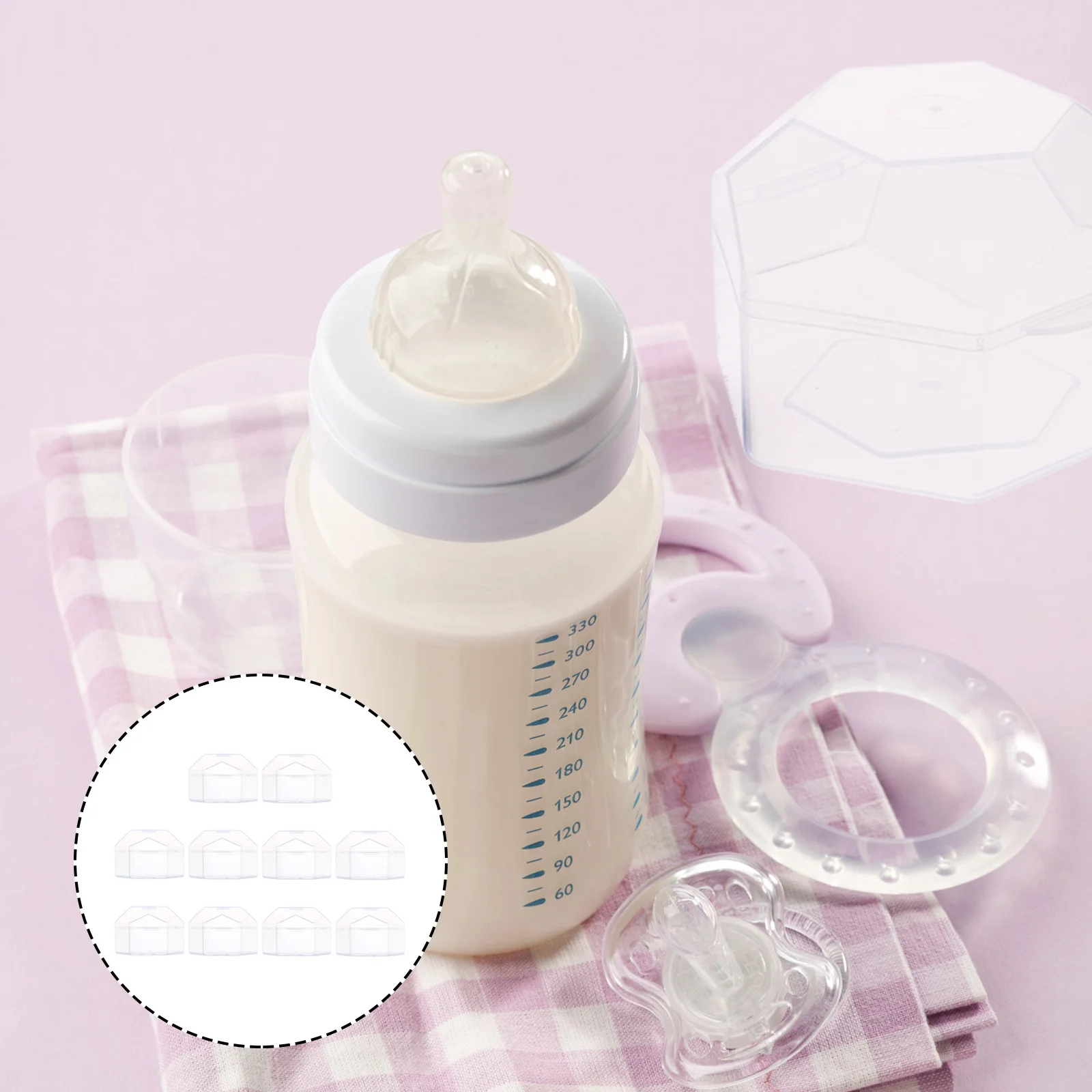 10Pcs Pacifier Storage Box Baby Premium PP Material Portable Safe Case for Pacifier Clips and Small Accessories Transparent