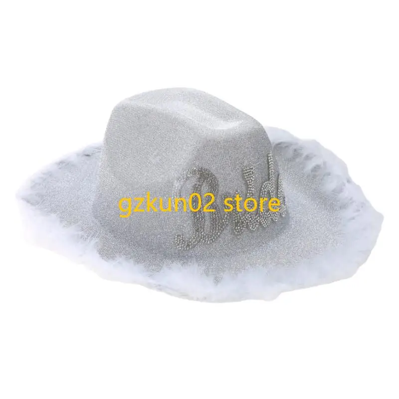 KXRB panna młoda kowbojski kapelusz panna młoda kowbojski kapelusz panna młoda kapelusz wieczór panieński kapelusz na przyjęcie