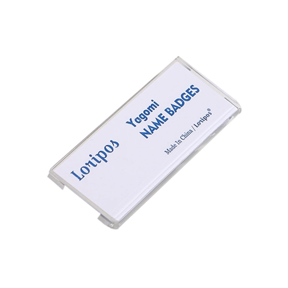 Pin-on Acrylic Holder For Id Card Identification Name Plate Id Card Tag Safety Pins Plastic Conference Name Badge Pin On Holder