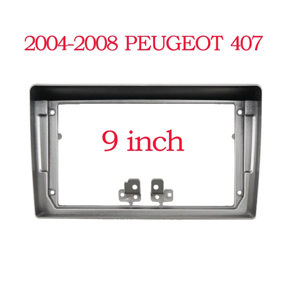 2 Din 9 Inch Car Radio DVD GPS Mp5 Plastic Fascia Panel Frame For 2004-2008 PEUGEOT 407 Dash Mount Kit