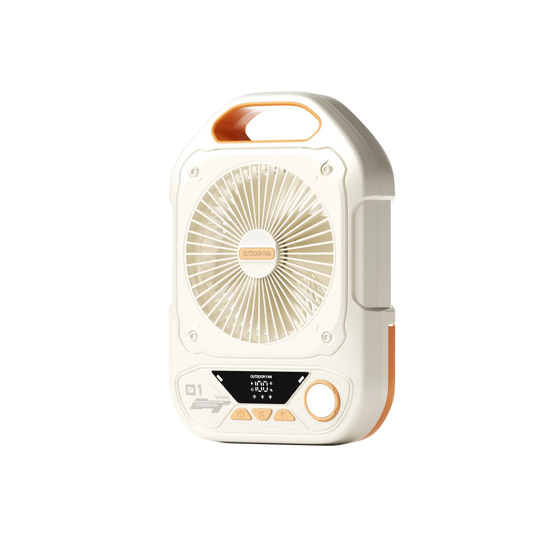 New high-speed outdoor fan USB rechargeable electric fan Portable silent LED light Camping fan light Foldable