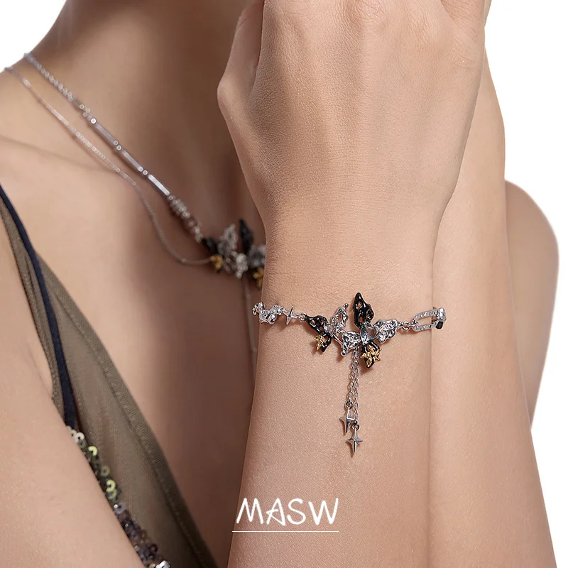 MASW Original Design High Qulity Brass Senior Sense Butterfly Bracelet For Women Girl Gift 2023 Trend New Fashion Accessories