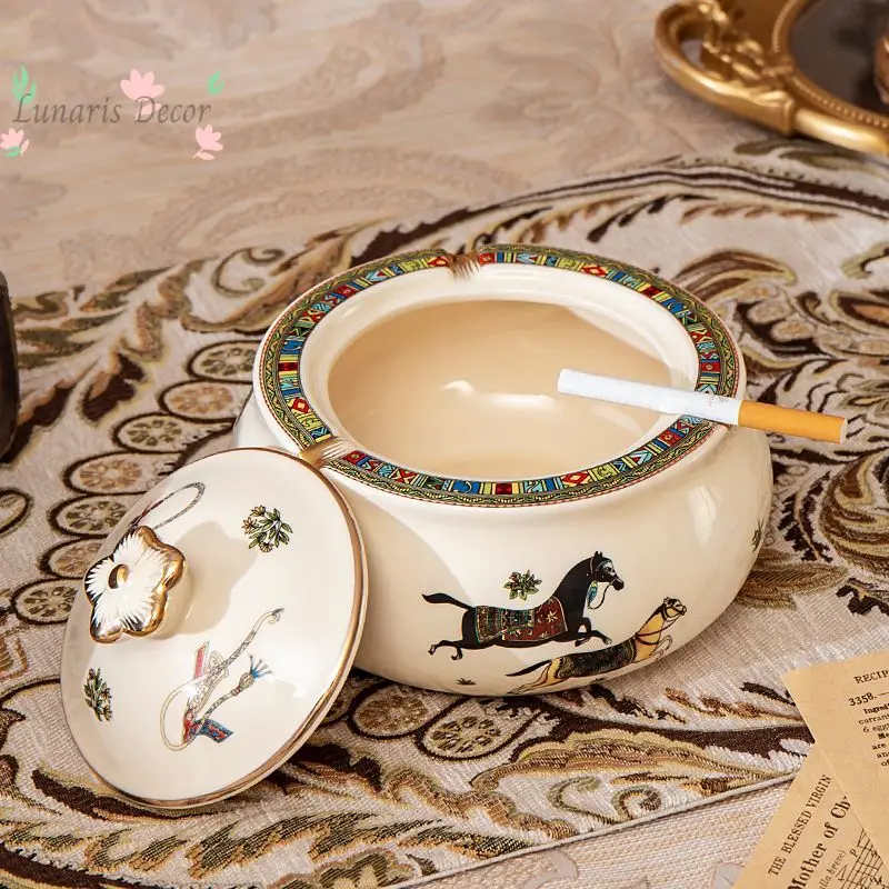 Fruit plate set, living room ceramic dried fruit box, grid with lid, Chinese New Year wedding nut candy plate