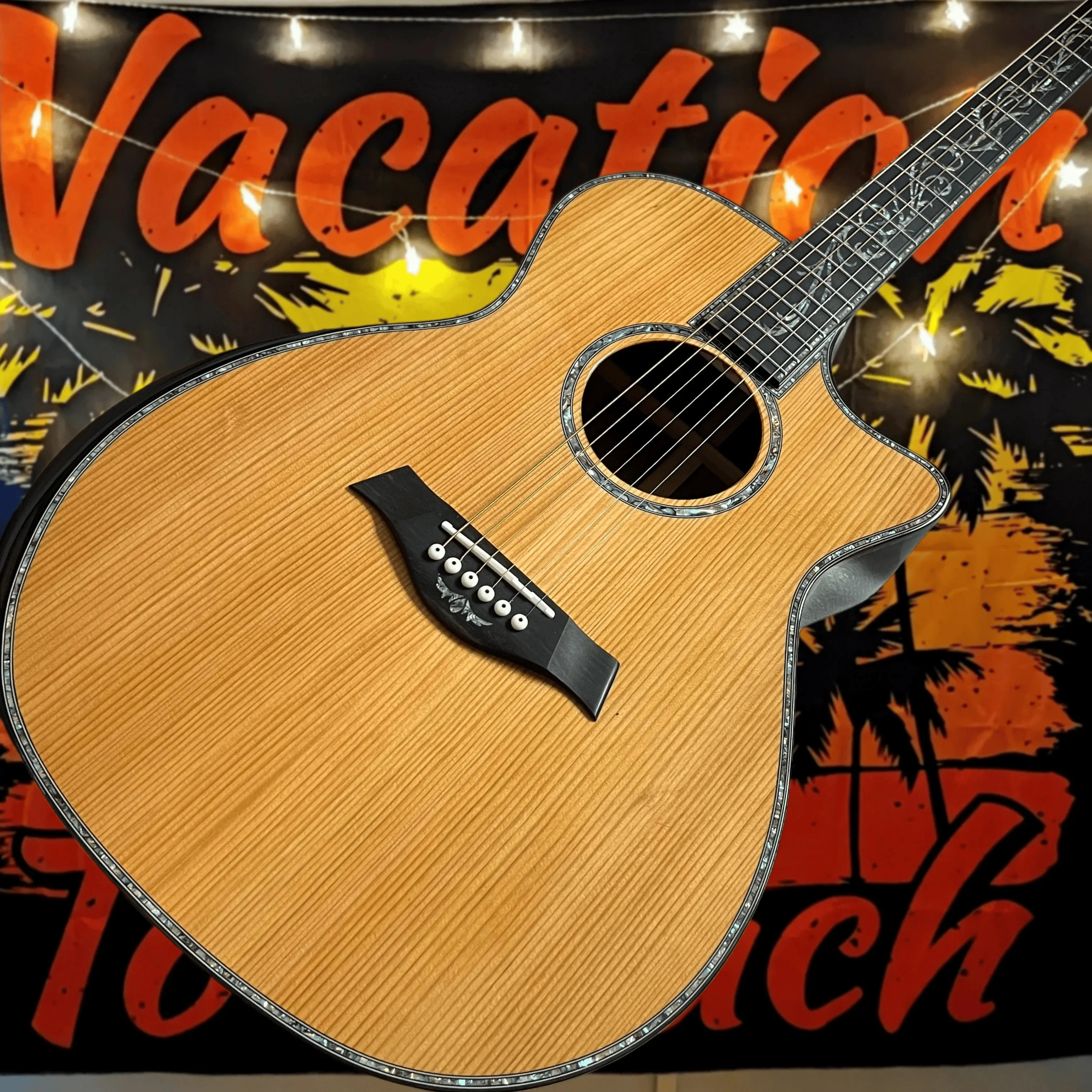 

PS14 Acoustic Guitar Red Pine Wood Solid Top 41 inch Fishtail String Button Adult Beginner Advanced Finger Bounce