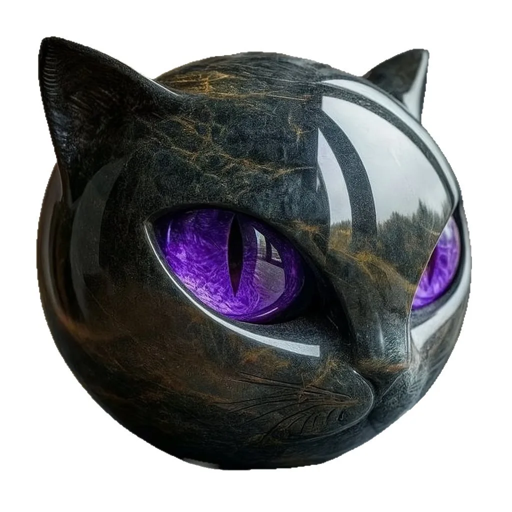 Luxury Black Cat Stone Sculpture - Elegant Home & Garden Ornament, Modern Outdoor Decorative Art, Unique Gift for Cat Lovers