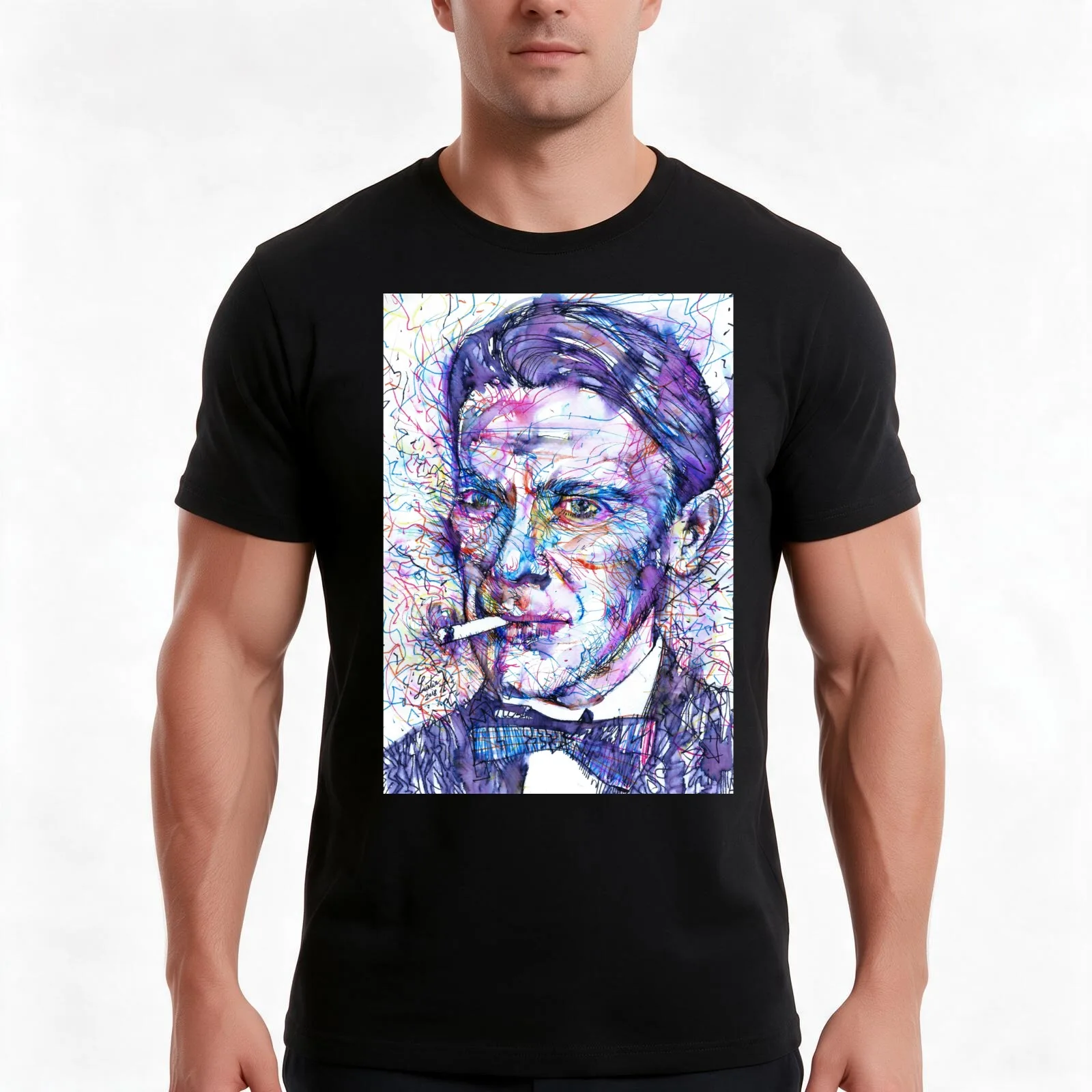 MIKHAIL BULGAKOV - watercolor portrait.2 T-Shirt Summer Casual Cotton Tee Oversized Streetwear Tops Vintage Graphic Print