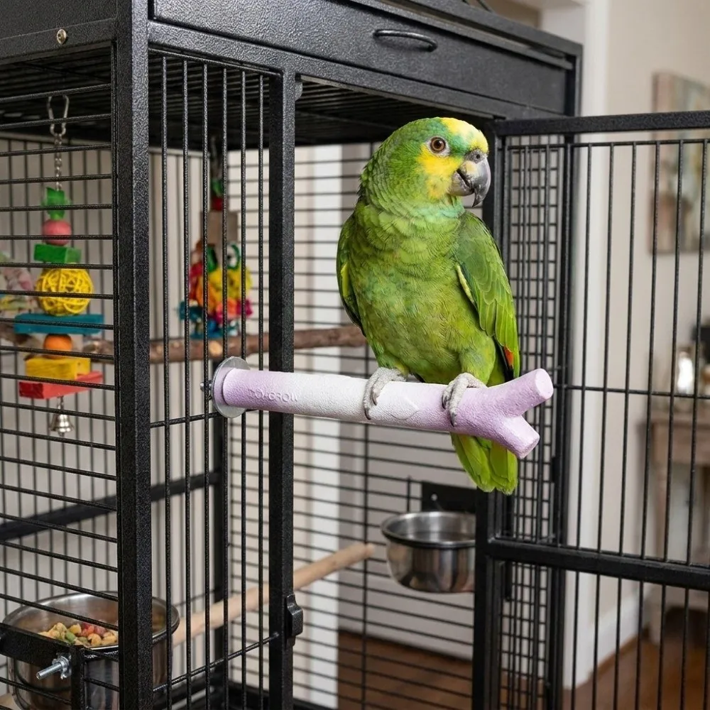 Branch-Shaped Bird Standing Perches Screw Fixation Textured Parrot Grinding Stick Wear Resistant Bite Resistant