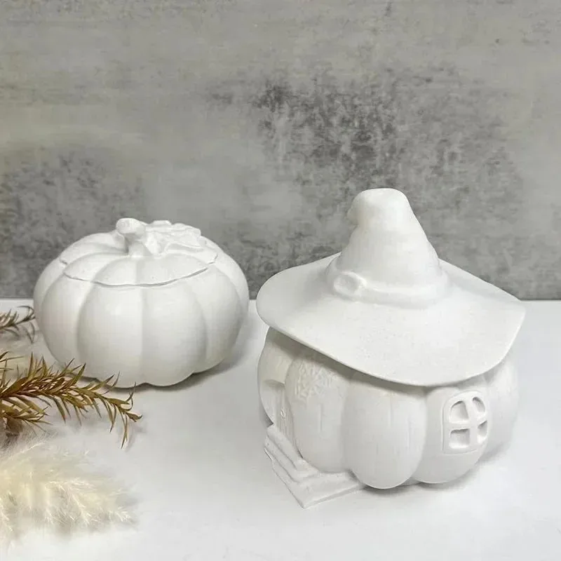 2026 Latest Model DIY Creativity Storage Box Silicone Mold Witch Pumpkin Candle Craft Gift Making Plaster Epoxy Resin Casting