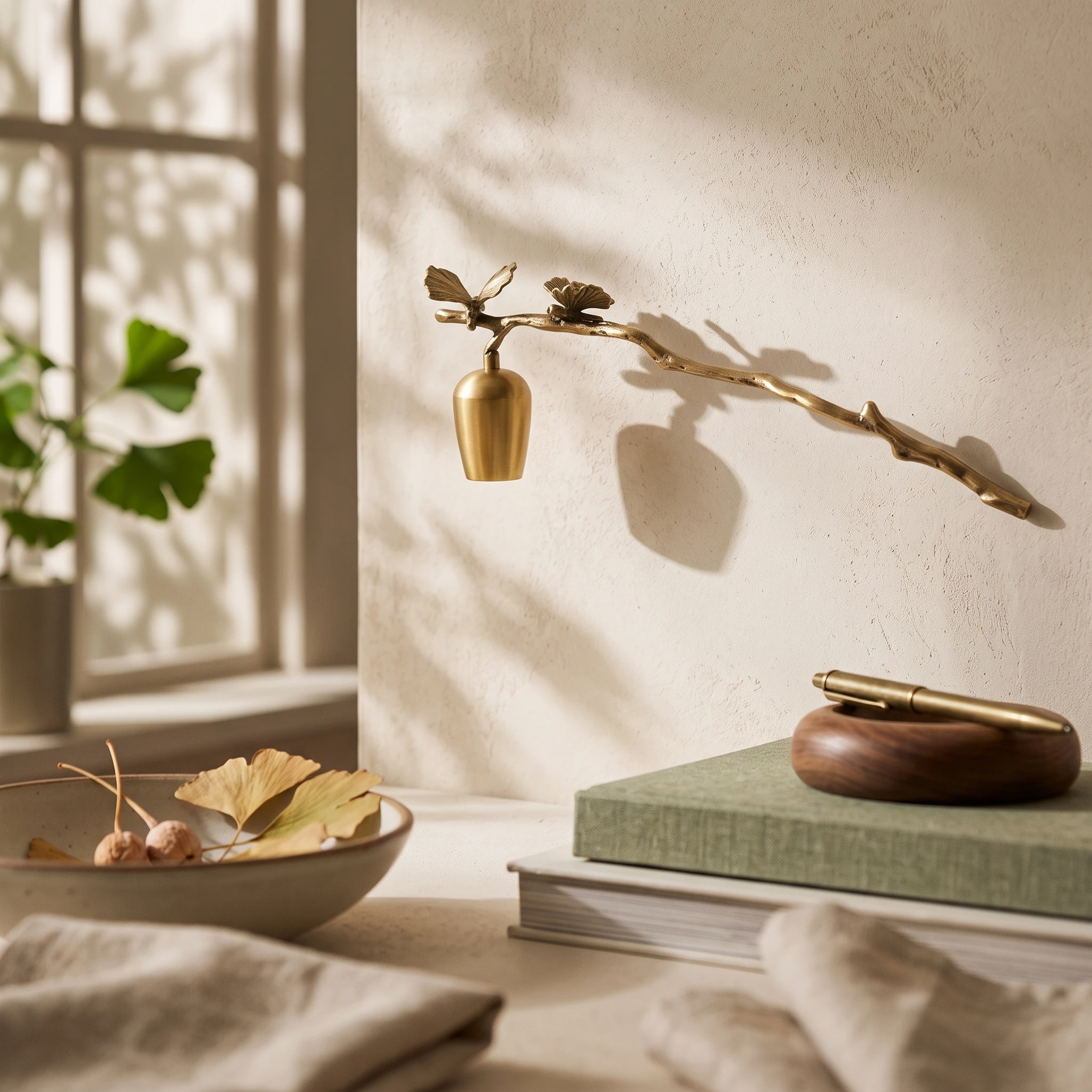 Ginkgo Leaf Candle Snuffer Gold Brass Candle Snuffer Candlesnuffer Solid Metal Accessory Artisan-Made for Home Styling