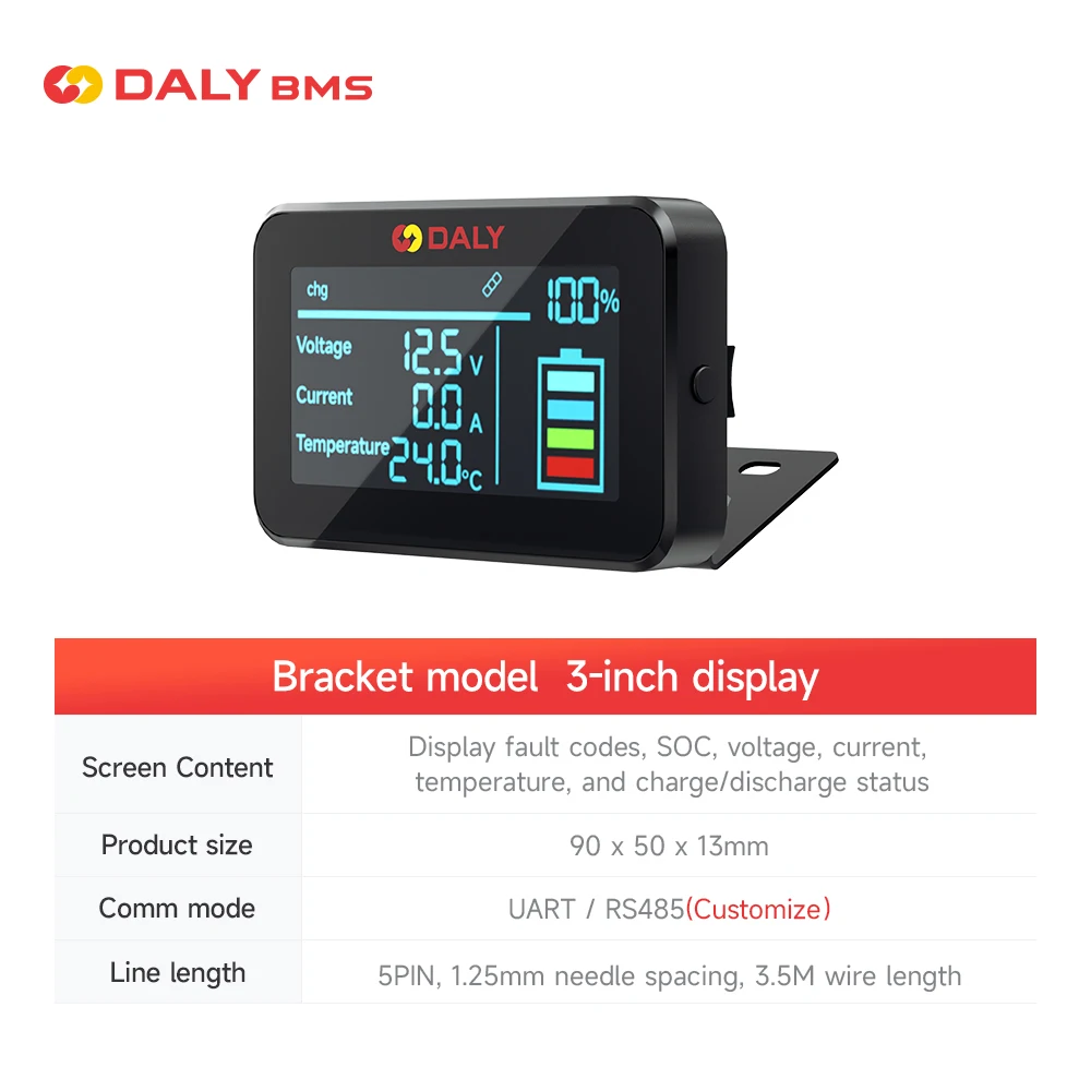 Daly Smart BMS Lifepo4 Li-Ion Zubehör 3s-24s 30A-500A 4s 8s 16s Touch Control Bildschirm LCD Display und CAN BUS UND LIGHT BOARD