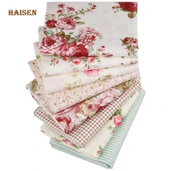 Printed Twill Cotton Fabric,For Quilting&Sewing Material Crafts Patchwork And DIY Calico Cloth,8pcs 40x50cm,Rose Flowers Set