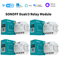 SONOFF Dualr3 Dual Relay Module Wifi DIY Mini Switch Two Way Power Metering AC Curtain Motor Controller, Alexa Google Ewelink